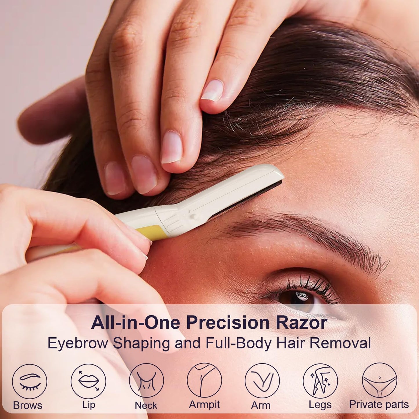 THURLADY Dermaplane Razor for Women Face, Eyebrow Razor, Face Razors for Women, Dermaplaning Tool, Travel Essentials, (9 pcs, Solar Veil)