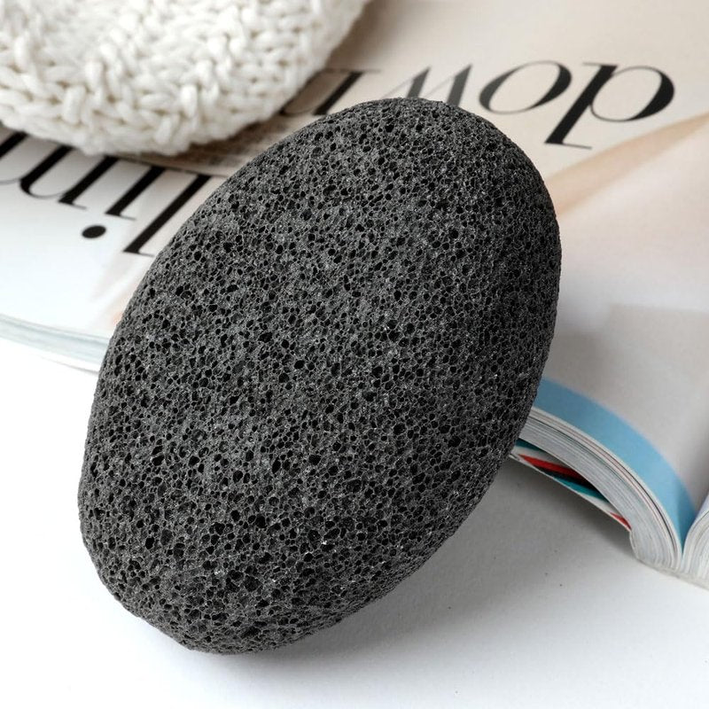 Natural Foot Pumice Stone for Feet, Borogo 4-Pack Lava Pedicure Tools Hard Skin Callus Remover for Feet and Hands Black