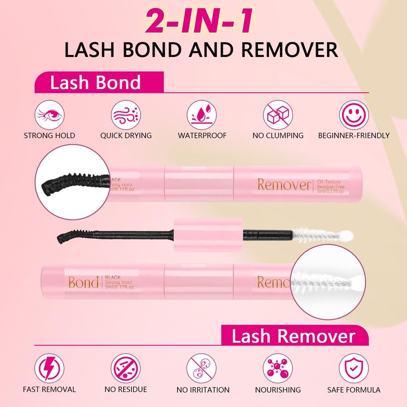 Kiusatig Eyelash Extension Kit 167pcs DIY Individual Eyelashes Kit Cluster Lashes D Curl 8-16mm Lash Extension Kit with Lash Bond Lash Remover Lash Kit Set(60D+80D-8-16Mix Kit)