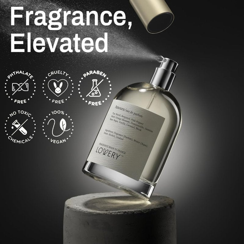 Amoura Eau De Parfum - Marshmallow & Floral Scent | Long-Lasting Women's Fragrance 100mL + Travel Spray 10mL
