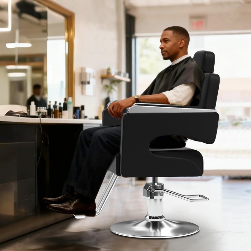 Cuute Salon Chair for Hair Stylist, Barber Chair with Heavy Duty Hydraulic Pump, Stylist Chair for Barbershop 360 Degrees Rolling Swivel Spa Beauty Equipment for Hair Stylist