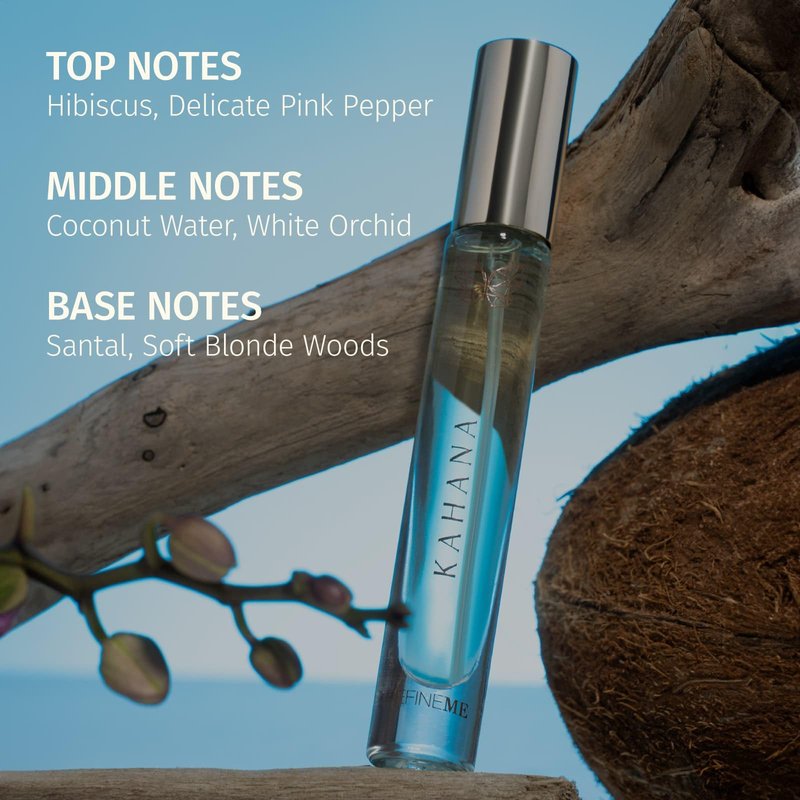 DefineMe Kahana Perfume, Travel Size, 0.3 fl oz, Beachy, Fresh, and Tropical Fragrance with Hibiscus, Coconut Water & Santal Notes, Perfumes for Women