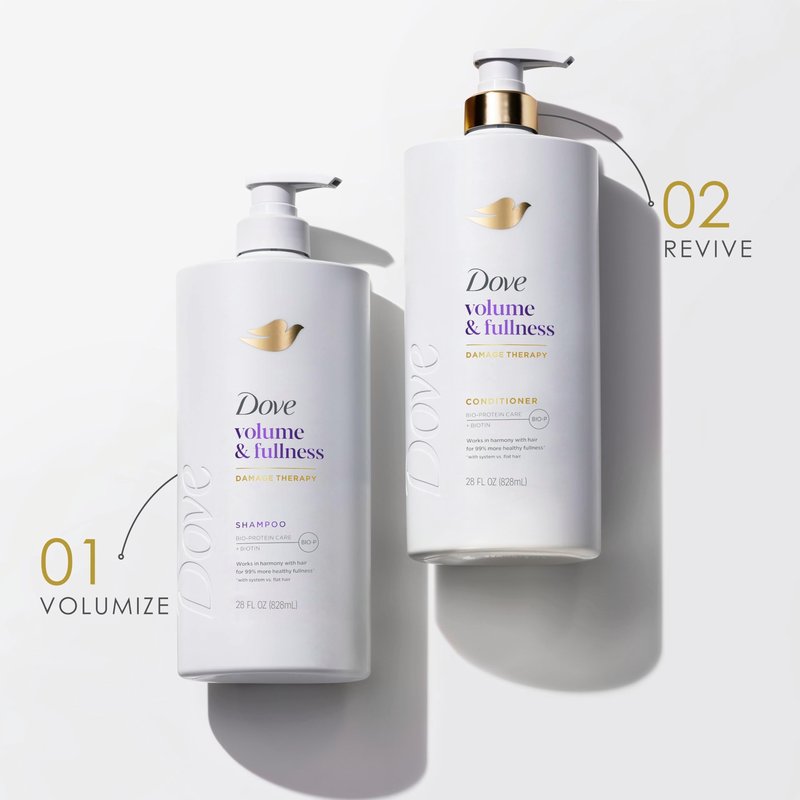 Dove Conditioner Volume & Fullness for Fine, Thin Hair with Bio-Protein Care Technology and Biotin 28 Fl Oz