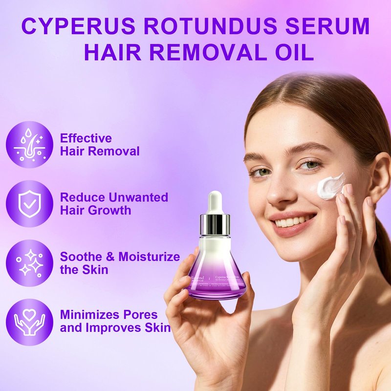 Jiayend Cyperus Rotundus Oil Serum, Natural Hair Removal & Shaving Cyperus Oil Serum for Women, Effectively Reduces Unwanted Hair & Prevents Hair Regrowth, Moisturizes Soothes Skin Cyperus Oil - 50ml