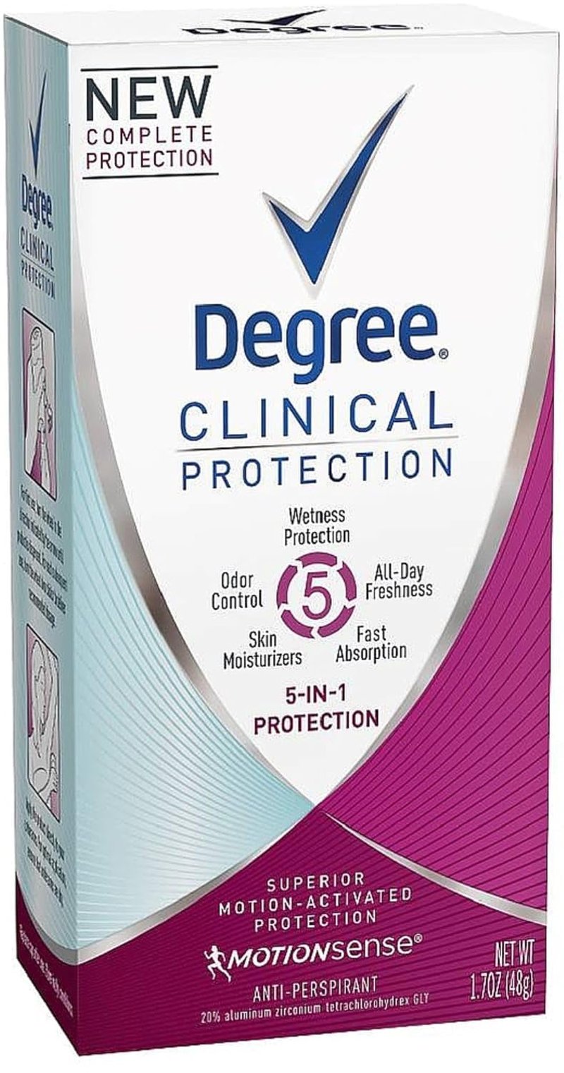Degree Clinical Protection Deodorant | 5-in-1 Formula | 1.70 oz | 3-Pack