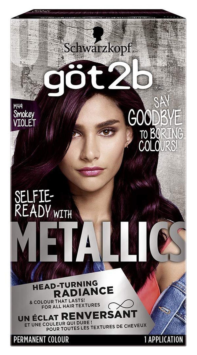 Schwarzkopf Got2b Metallics Hair Color - M49 Smoky Violet, Long-Lasting Vibrant Shade