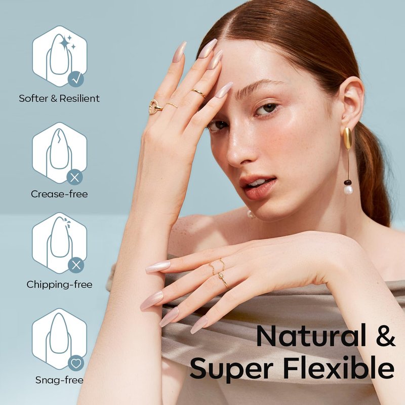 Modelones Short Almond Fake Nail Tips - 510 Pcs Full Matte Gel Kit | Pre-shaped Acrylic for DIY Salon Use