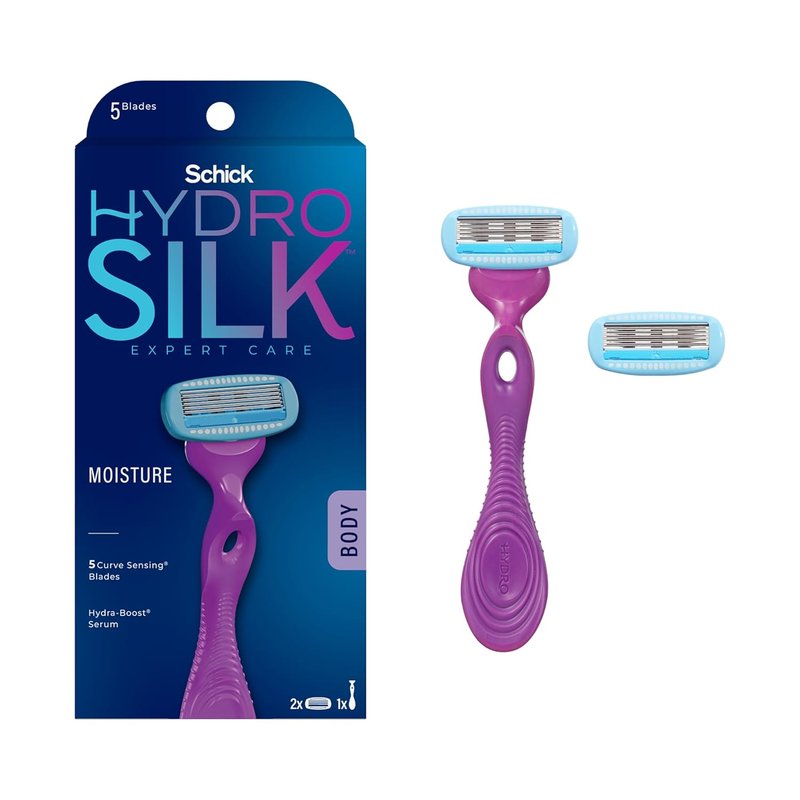 Schick Hydro Silk Women's Razor - 5-Blade Moisture Razor with 1 Handle & 2 Refills