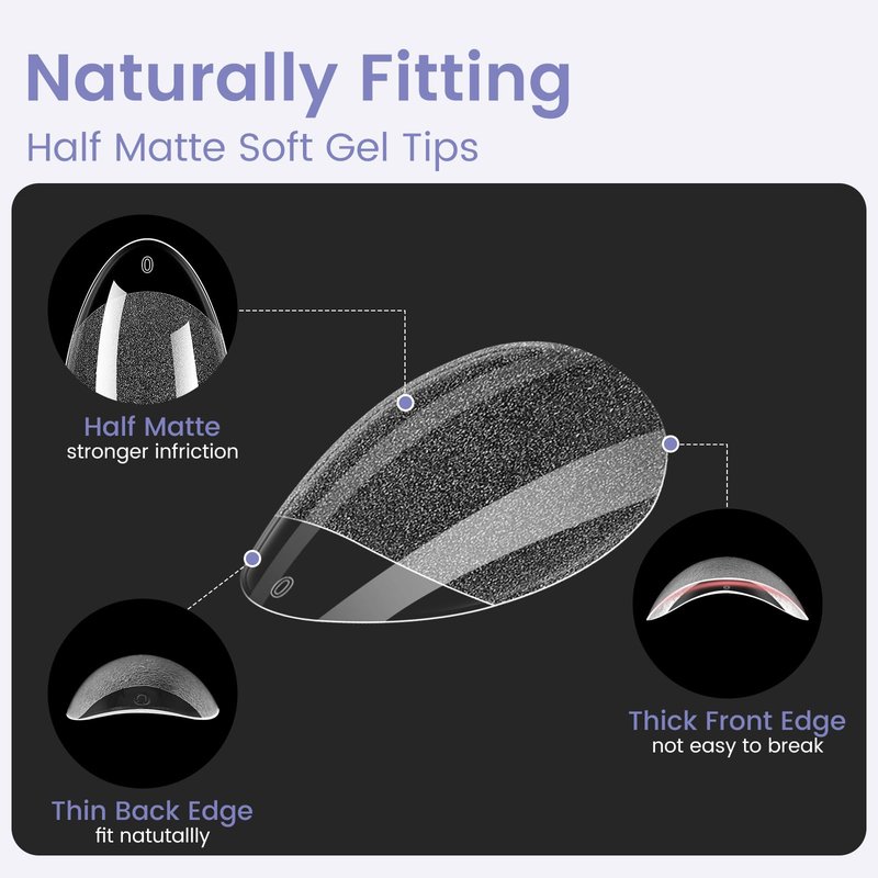 Extra Short Almond Nail Tips: 240Pcs Small Clear Almond Nails Soft Gel Fake Nail Tips for Nail Extension, 12 Sizes Full Cover Clear Press on Nails for Girls for Home DIY Salon