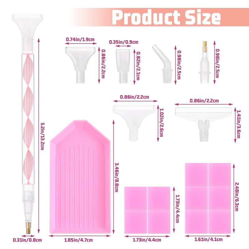 FNANJWQ Rhinestone Pickup Tool Set: 2 Pcs Rhinestone Picker Handles Dual-Ended Rhinestones Applicator Dotting Tool Pen Shiny Diamond Dot Drill Pen for DIY Home Nail Salon