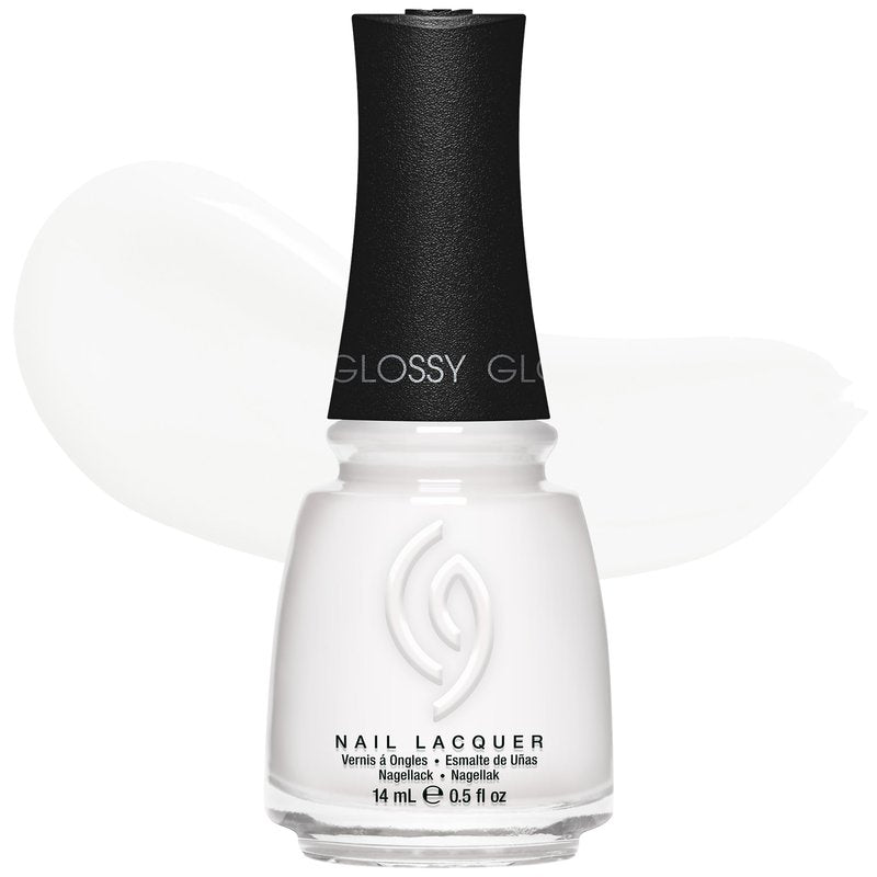 China Glaze CG Nail Lacquer White On White Nail Polish, Quick Dry, Chip Resistant Glossy Finish for Salon & DIY Manicure, 0.5 fl oz
