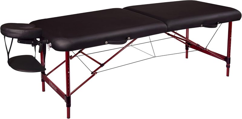 Master Massage Zephyr Portable Massage Table - Lightweight Spa Bed for Professionals | Black & Maroon Options