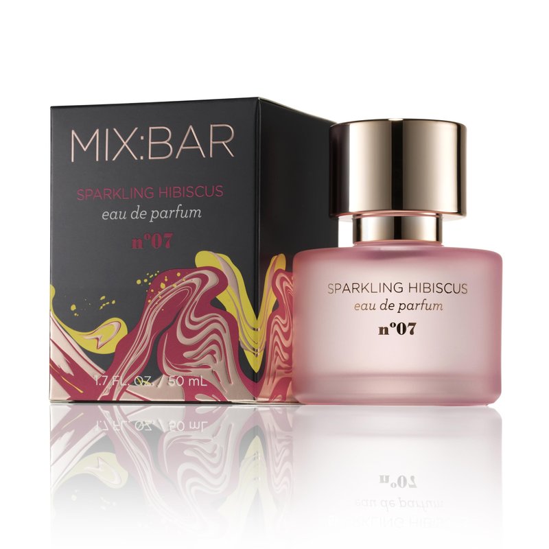 MIX:BAR Sparkling Hibiscus Perfume for Women - Bergamot, Hibiscus, Cashmere Musk, Champagne Bubble Fragrance Notes - Fruity Scent Eau de Parfum Spray Cologne - Bergamot Oil Hair Mist Perfume - 1.7oz