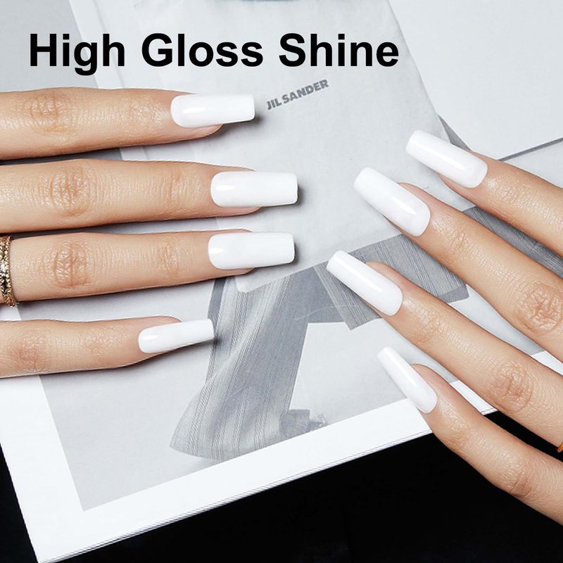 AZUREBEAUTY 18ML White Gel Nail Polish – Pure White Soak Off UV/LED Gel Polish for French Tips, High Gloss Solid White Nail Art Gel for DIY Manicure Salon Use
