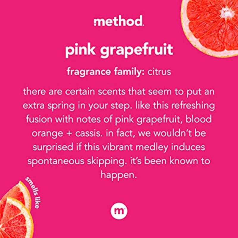 Method Gel Hand Soap - Pink Grapefruit Scent, Moisturizing Formula | 12 Fl Oz (Pack of 6)