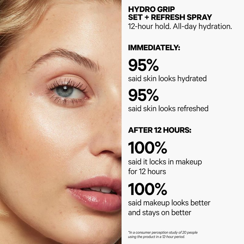 Milk Makeup Hydro Grip Set + Refresh Spray - Hydrating Makeup Setting Mist with Hyaluronic Acid for Dewy Skin