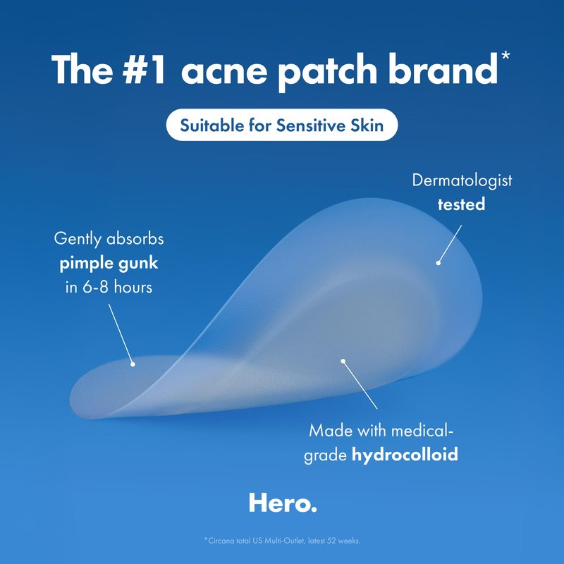 Mighty Patch™ Invisible+ Patch - Daytime Hydrocolloid Acne Pimple Patches for Covering Zits and Blemishes, Ultra Thin Spot Stickers for Face and Skin (24 Medium and 15 Small Patches)