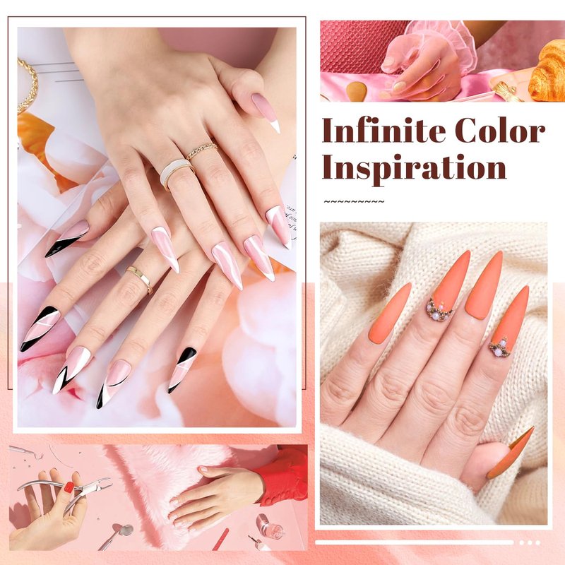 JODSONE Gel Nail Polish Set - 23 PCS Multicolored Long-Lasting Base & Matte Top Coat