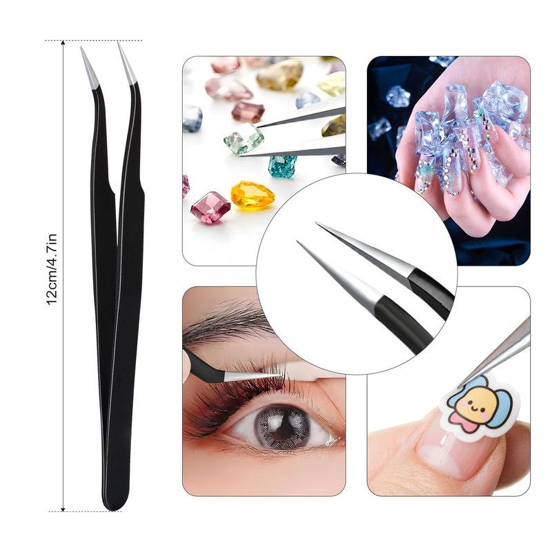 Rhinestone Picker Tool - Dual-Ended Nail Art Applicator with Acrylic Handle & 4 Wax Tips | 2 Pack