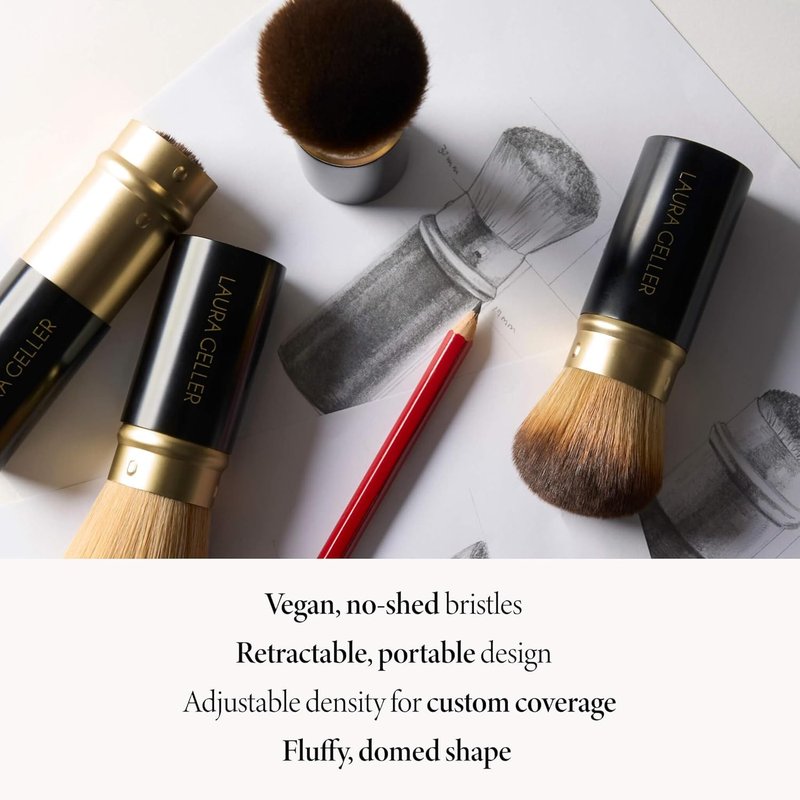 Laura Geller New York Retractable Airbrush Kabuki Brush - Professional Makeup Tool, Cruelty-Free