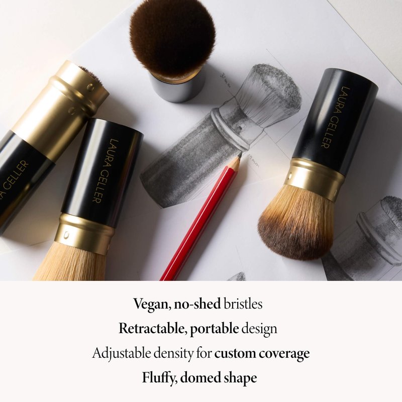 LAURA GELLER NEW YORK Cosmetic Professional Makeup Brushes - Cruelty-Free - 21 Dual-Ended Cheek + Eyeshadow Brush