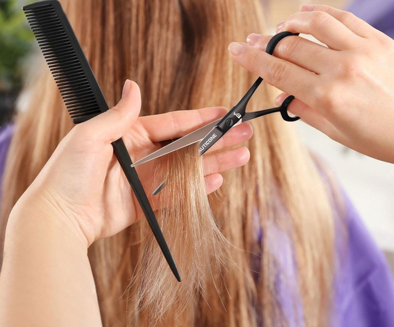 Hair Cutting Scissors - Professional Barber-Grade 6.5" Shears with Serrated & Razor Edge | Ultra Lightweight, Matte Finish
