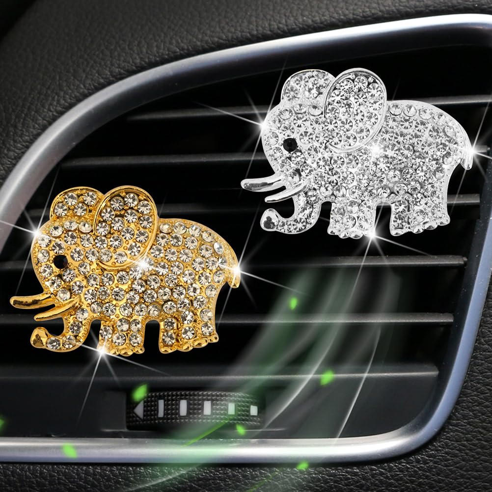 2 Car Vent Clips with Crystal Rhinestone Car Fresheners Air Conditioner Vent Decor for Interior Accessories Cute Air Clips for Diffuser