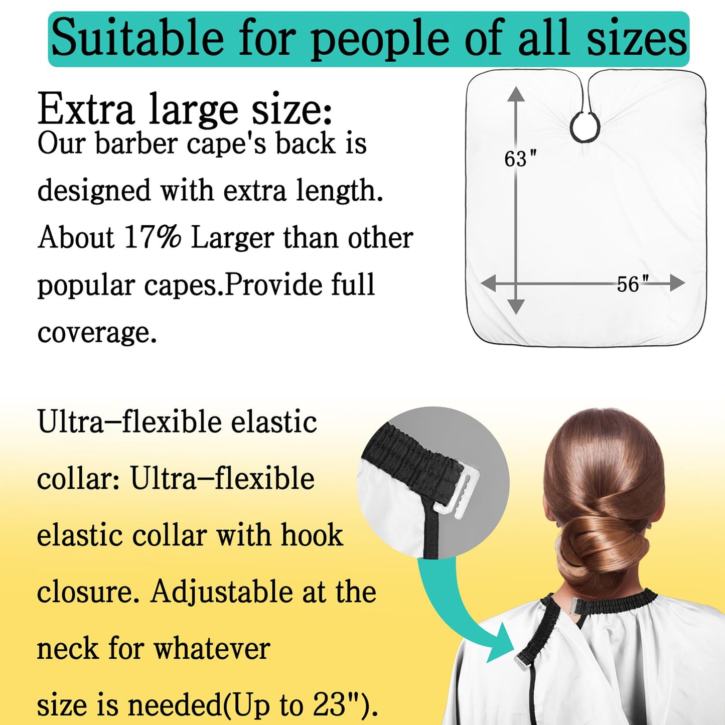 woniutch Professional Barber Cape with Neck Duster Brush and Hair clip; Hair Cutting Cape and Salon Cape for Men and Women