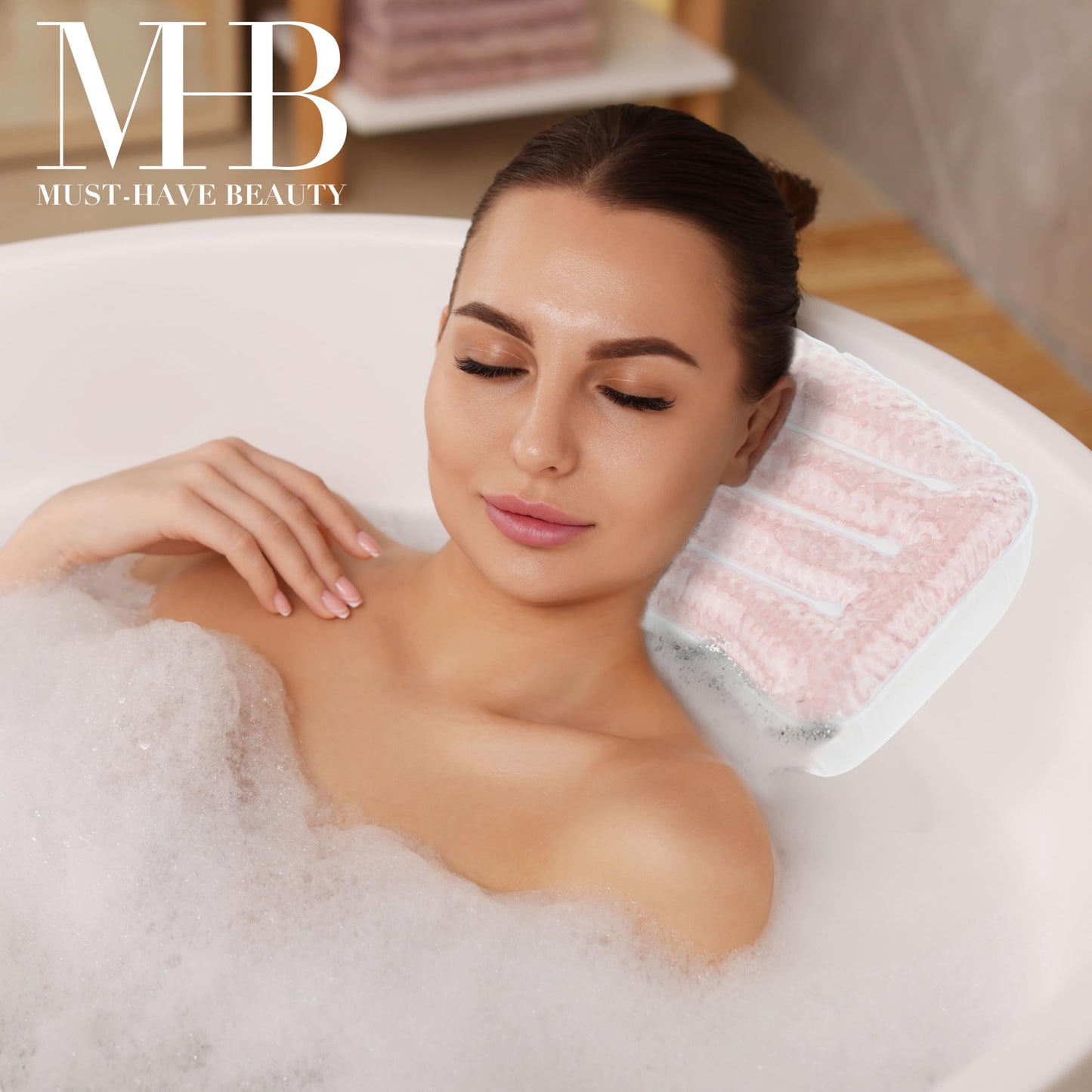 Glitter Gel Spa Pillow – Cooling Bathtub & Hot Tub Relaxation Cushion | Neck & Head Support Bath Pillow | Luxury Bath Products & Spa Accessories for Women – Ultimate Comfort