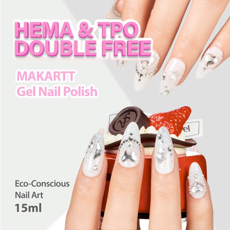 Makartt Milky White Gel Nail Polish: 15ML Hema-Free Neutral Jelly White Nail Polish Sheer Translucent Effect Soak Off UV LED Nail Art Manicure DIY Home Salon Gift for Women