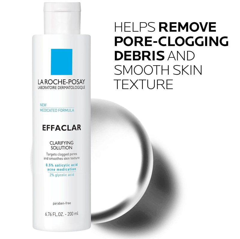 La Roche-Posay Effaclar Acne Toner - Salicylic & Glycolic Acid | Pore Refining Solution for Oily Skin
