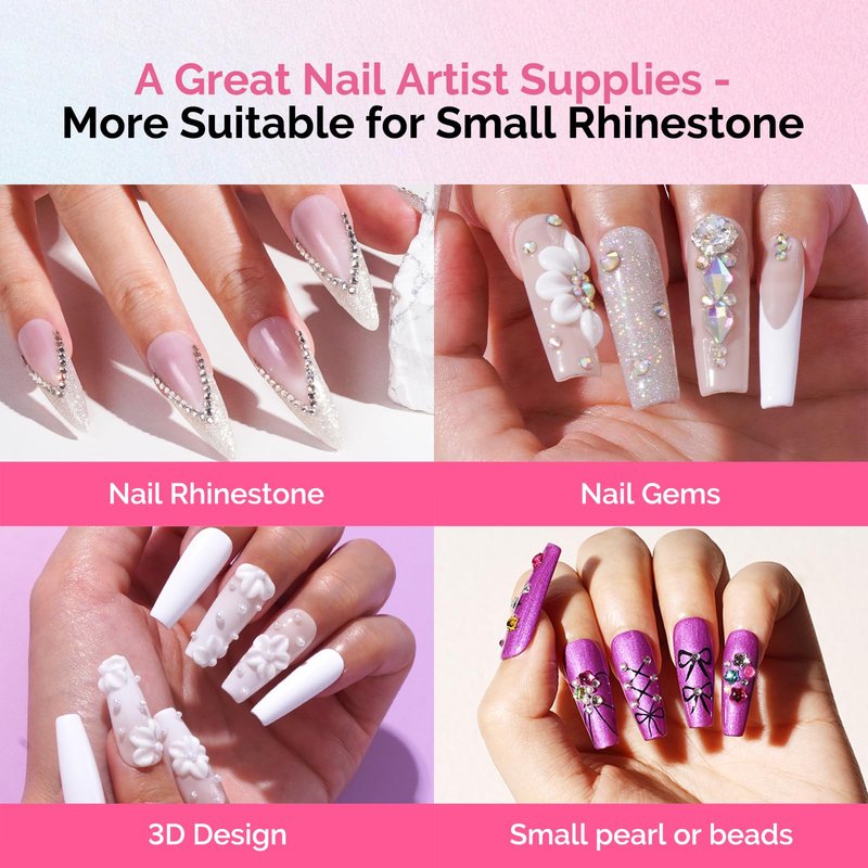 MelodySusie 2Pcs Nail Rhinestone Glue, 3D Gel Nail Art Design Strong Adhesive Nail Gem Glue for Nail Charms Gems Jewelry Decoration DIY Manicured at Home Cured Need Beauty Gifts for Women