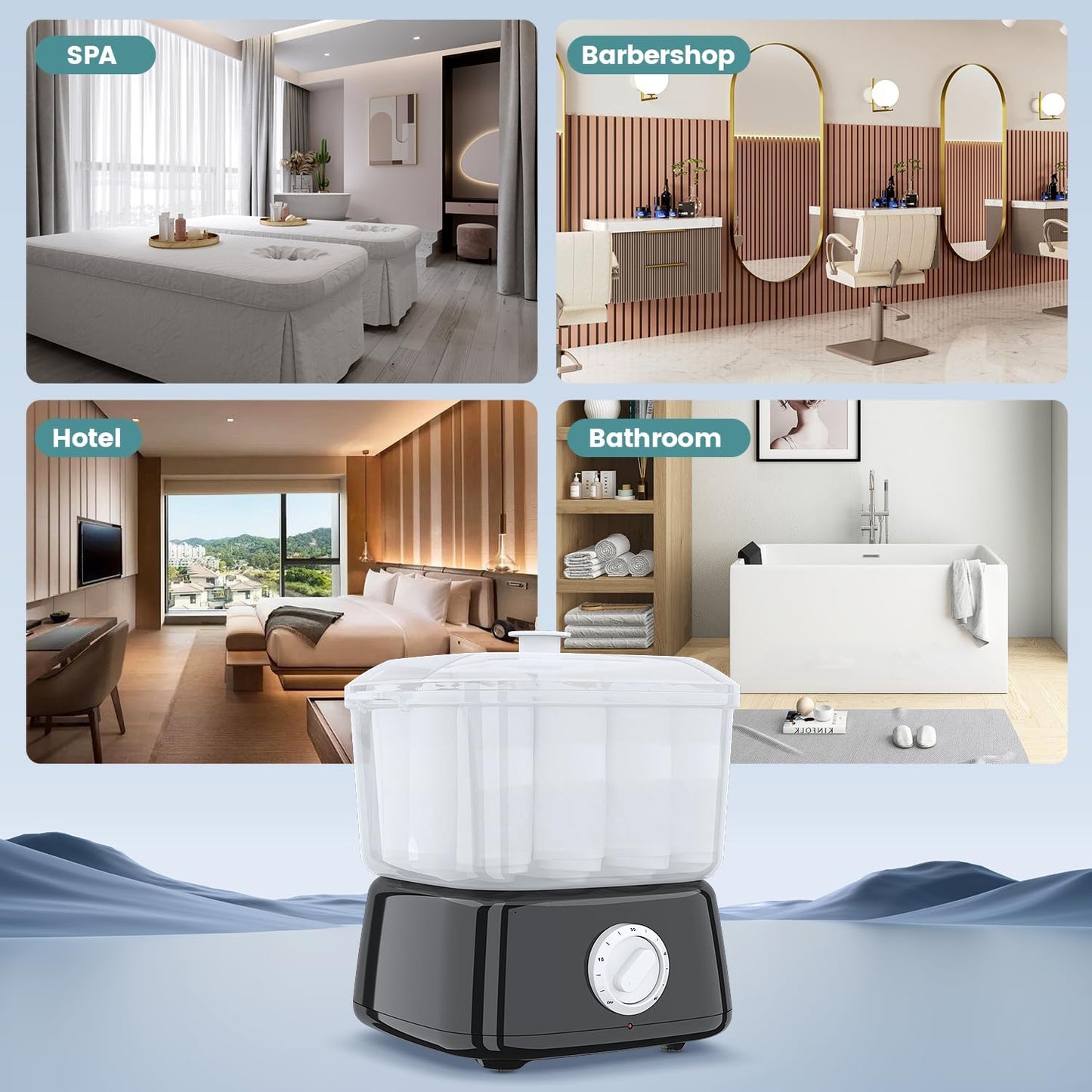 Towel Warmer - Rapid Heating Towel Steamer for Facials | Holds 12 Mini Towels - Portable for Spa & Bathroom