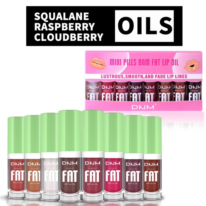 Hydrating Lip Oil Gloss Set - 8pcs Non-Sticky Moisturizing Tinted Plumping Butter | Long-Lasting Glossy Finish for Women & Teens