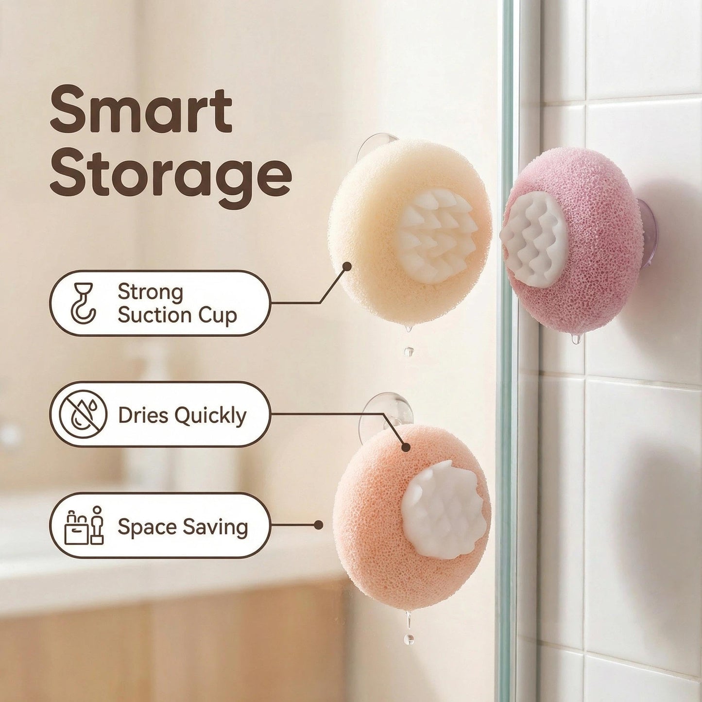 4 Pcs Super Soft Sunflower Suction Cup Bath Ball, New Upgraded 2-in-1 Sunflower Ball Exfoliating Bath Sponge Cleaning Brush, Mesh Shower Body Sponge Accessories for Women, Men