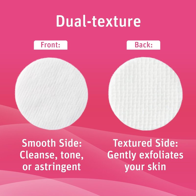 Hypoallergenic Exfoliating Cotton Rounds - Soft Dual Textured Pads | 80 Count (Pack of 6)