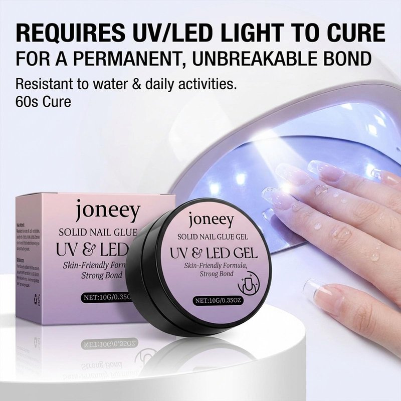 Press on Nails,Solid Nail Glue Gel,10g False Nails Gel Glue,Long-Lasting Strong Adhesion, Need UV Light Cured