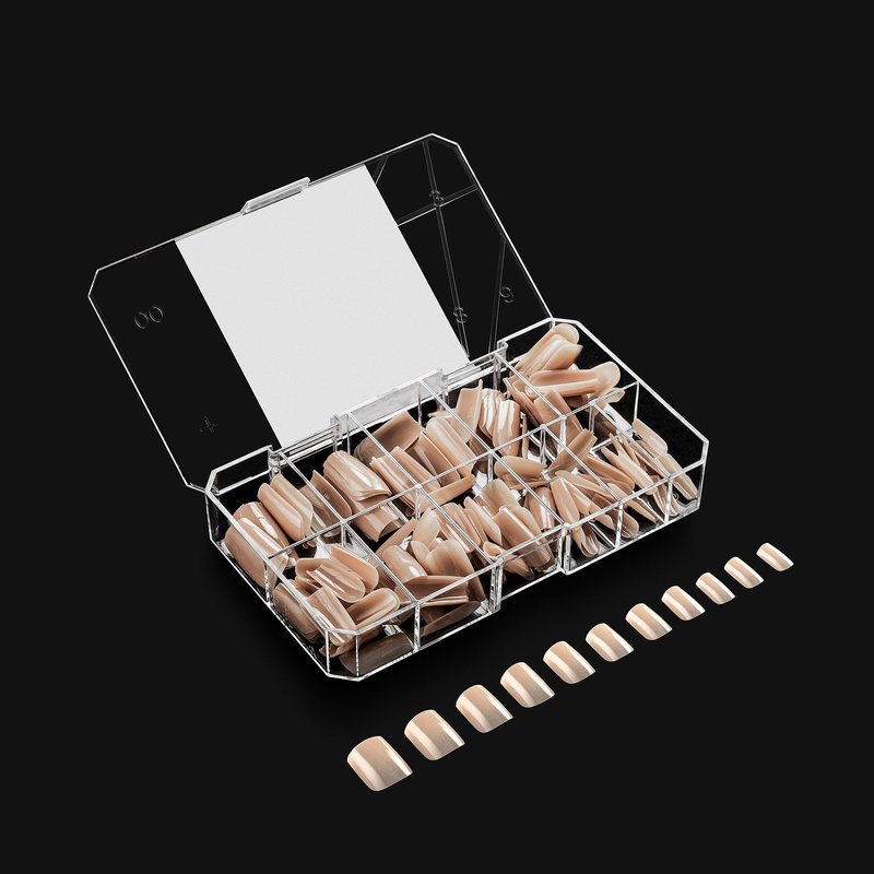Aprés Neutrals Gel-X Alex Box Of Nail Tips, 11 Sizes 00-9, Soft Gel Nail Tip Box, Nail Extensions (150pcs) (Natural Square Medium, 150pcs)