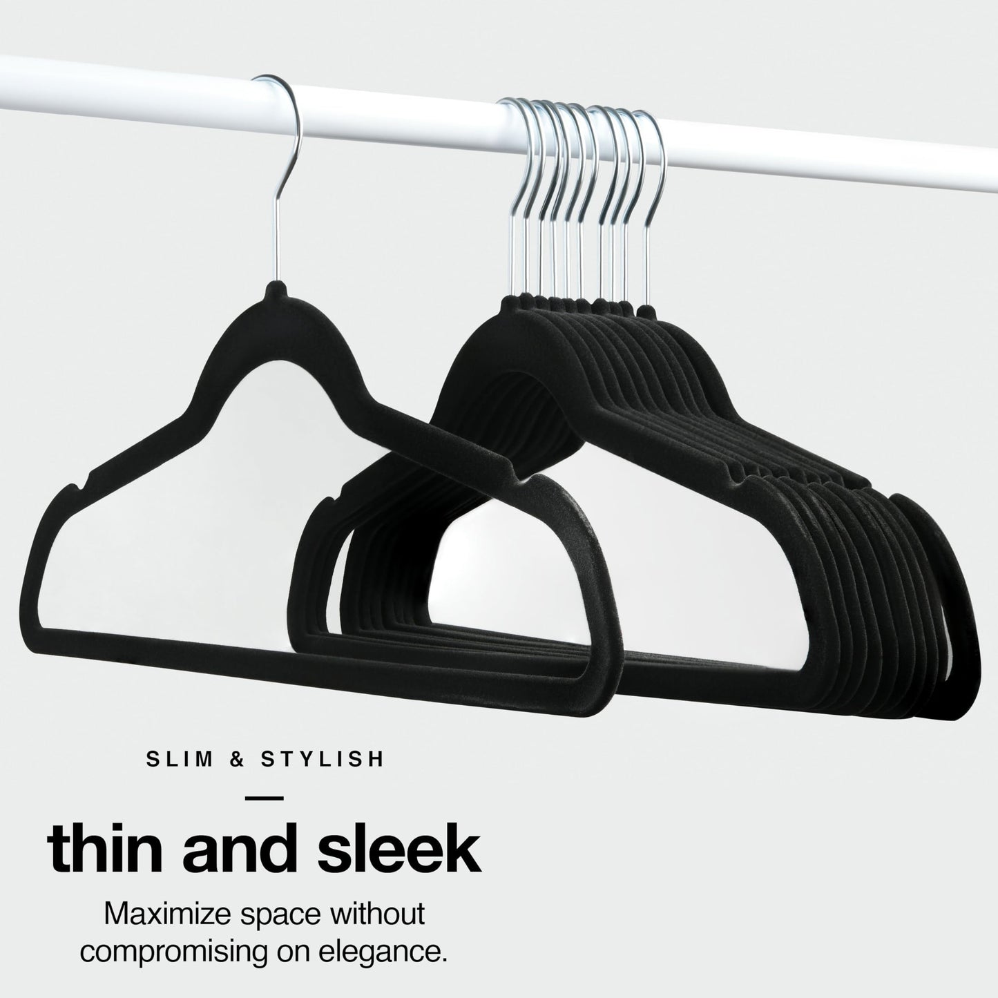 Home-it Premium Velvet Hangers 30 Pack - Black Suit Hangers Non Slip - Heavy duty Clothes Hangers for Closet, Jacket, Shirt, Pants and Suit, Hook Swivel 360 - Ultra Thin