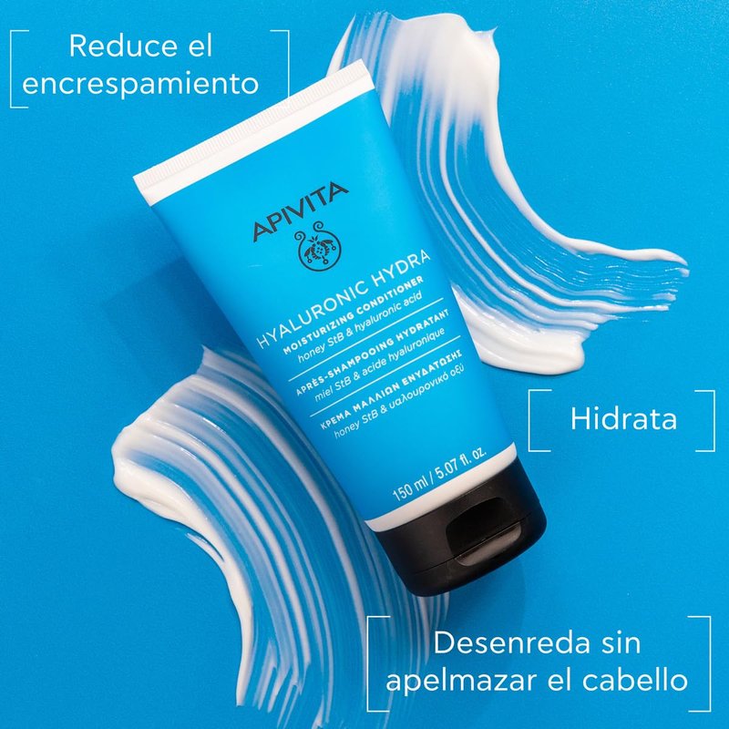 Apivita HYALURONIC HYDRA Hair Conditioner, Natural Deep Conditioning Treatment With Hyaluronic Acid, and Honey StB, Offers Deep Hair Moisturization, Frizz Control & Split Ends Prevention