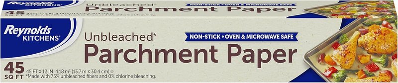Reynolds Kitchens Unbleached Parchment Paper Roll - Non-Stick & Oven Safe up to 425°F | 45 ft x 12 in