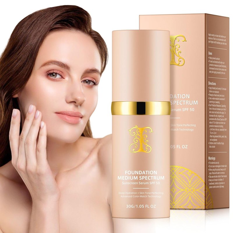 Regine Switzerland Foundation 4-in-1 | Medium Spectrum SPF 50+, Anti-Aging, Hydrating Makeup - 30ml