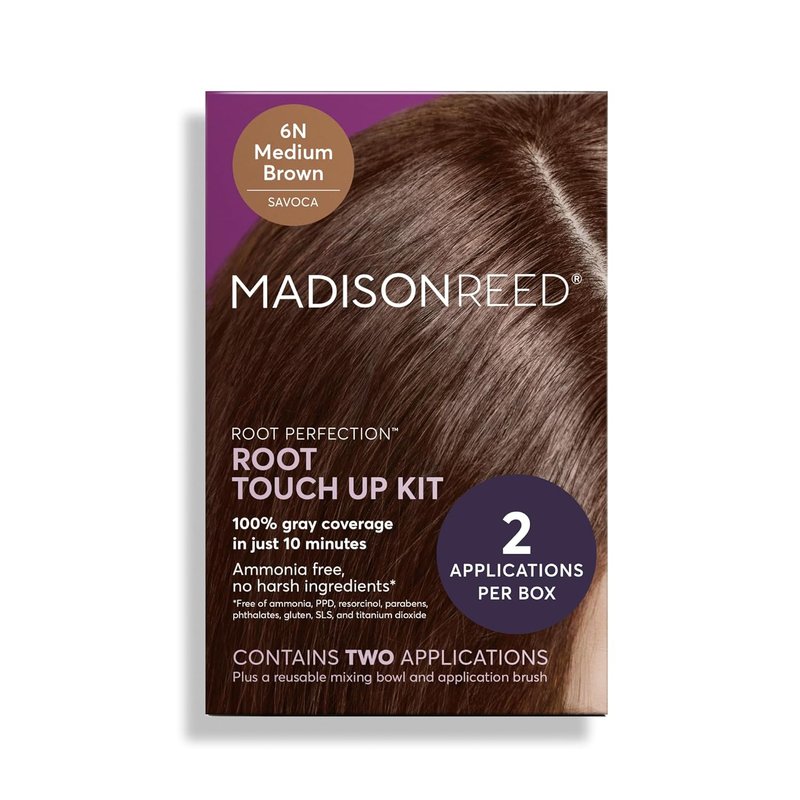 Madison Reed Root Touch Up Kit - 6N Savoca Medium Brown | 100% Gray Coverage, Ammonia-Free, 2 Applications