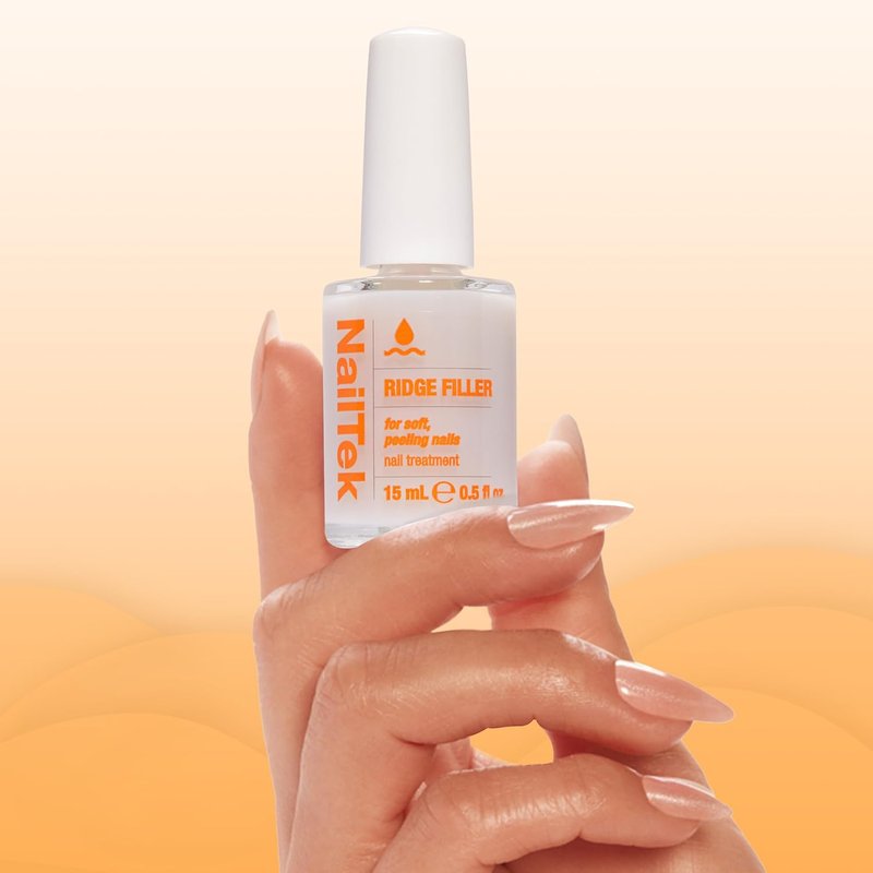 Nail Tek Ridge Filler Formula 2 - Clear Nail Base Coat & Strengthener for Soft, Peeling Nails | 0.5 fl oz
