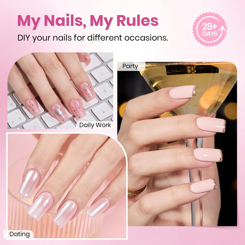 Beetles Gel Nail Tips Flat-X - Square Short, 160pcs 16 Sizes, Pre-Etched Half Matte Full Cover Soft Acrylic False Nail Tips Clear Press on Easy DIY Extension Salon for Flat & Natural Nail Beds