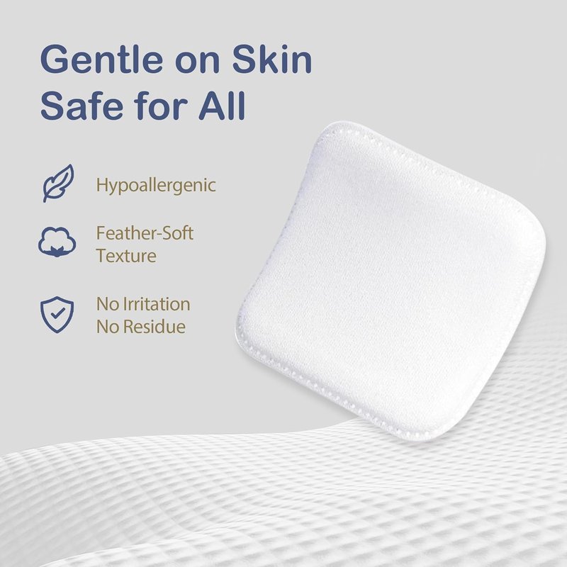 Large Cotton Pads for Face - Soft Lint-Free Cleansing Rounds | 3x3 Inch, 60 Count