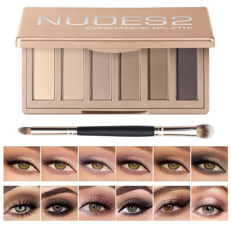Matte Neutral Mini Eyeshadow Palette - Ultra Blendable Cool-Tone Nude Shades | Long-Lasting, Smooth Texture