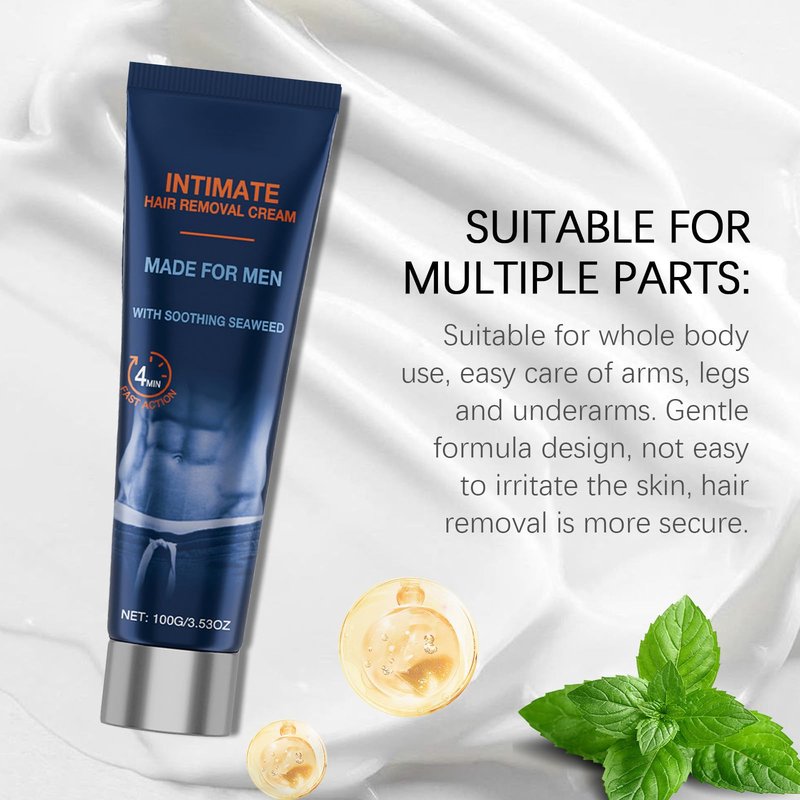 2026 New Painless Hair Removal Cream for Men, Fast-Acting Gentle Depilatory for arms legs chest, Intimate & Body Depilatory Cream, Moisturizing Soothing Formula (2 Pack)