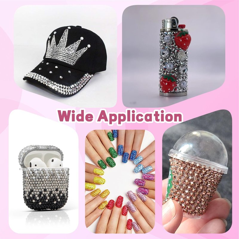 20000Pcs Metallic Rhinestones for Bedazzling Kit with 3Pcs B7000 Jewelry Glue, Resin Rhinestones for Crafting Crafts，Bedazzler Kit Flatback Gems for Clothing Shoes Tumblers Nail Art