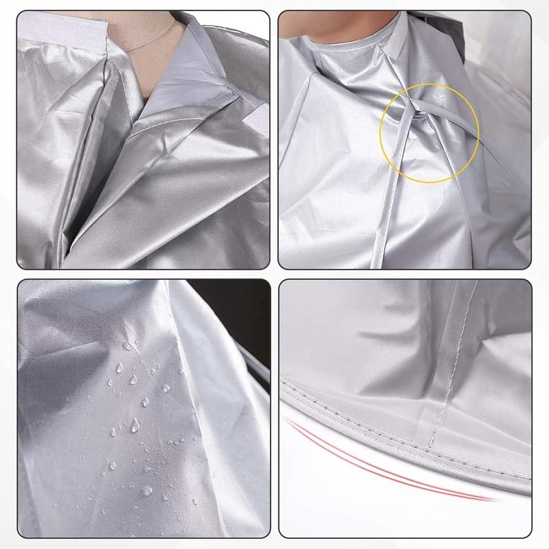 Skiennix Hair Catcher - Waterproof Foldable Hairdressing Umbrella Cape for Adults & Kids | Light Grey
